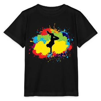 Breakdance Breakdancing Break-dancer Aquarelle - T-shirt bio MINI CREATOR Stanley/Stella Enfant - noir - Devant - Mikhail (115cm)