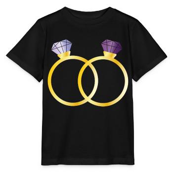 Deux bagues avec diamants violets - T-shirt bio MINI CREATOR Stanley/Stella Enfant - noir - Devant - Mikhail (115cm)