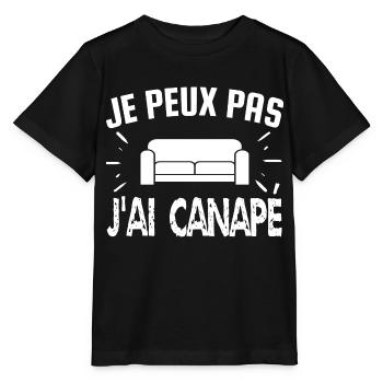 je peux pas j'ai canapé - T-shirt bio MINI CREATOR Stanley/Stella Enfant - noir - Devant - Mikhail (115cm)