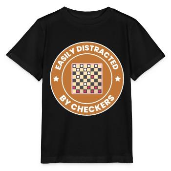 Checkers Draughts Strategie Brettspiele Lustig - Stanley/Stella Kinder T-Shirt MINI CREATOR  - Schwarz - Vorne - Mikhail (115cm)