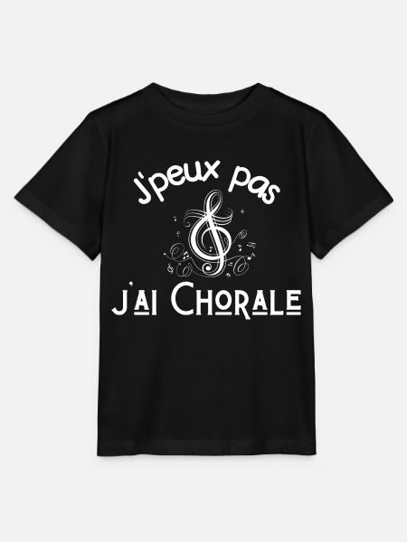 Je peux pas j'ai chorale - T-shirt bio MINI CREATOR Stanley/Stella Enfant - noir