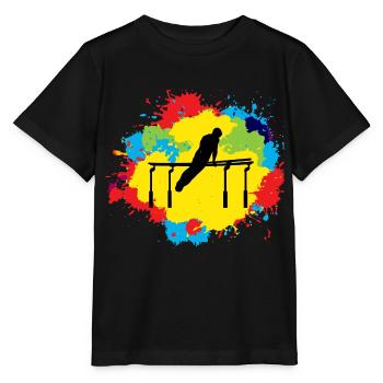 Gymnastique artistique Barres parallèles Aquarelle - T-shirt bio MINI CREATOR Stanley/Stella Enfant - noir - Devant - Mikhail (115cm)