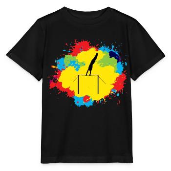Gymnastique artistique Barres horizontales Aquarelle - T-shirt bio MINI CREATOR Stanley/Stella Enfant - noir - Devant - Mikhail (115cm)