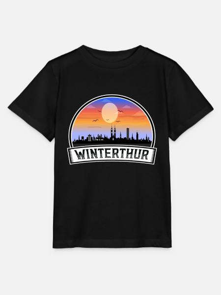 Winterthur Schweiz Skyline Vintage Sunset Trav - Stanley/Stella Kinder T-Shirt MINI CREATOR  - Schwarz