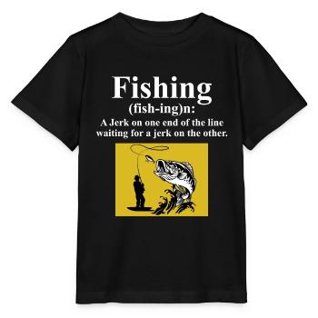 Pêcheur Amateur de poissons Pêcheurs Humour drôle - T-shirt bio MINI CREATOR Stanley/Stella Enfant - noir - Devant - Mikhail (115cm)