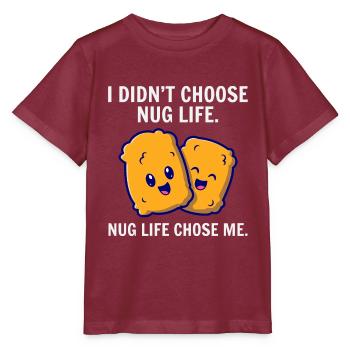 Chicken Nuggets Fast Food Lustiger Spruch - Stanley/Stella Kinder T-Shirt MINI CREATOR  - Burgunderrot - Vorne - Kain (125cm)
