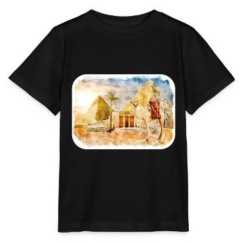 Cairo Egypt Watercolor Sketch Drawn Illustration - Stanley/Stella MINI CREATOR Kids’ T-Shirt - black - Front - Mikhail (115cm)