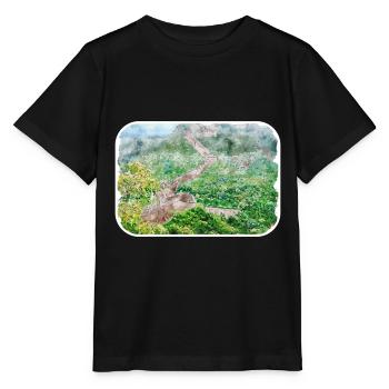 Peking China Aquarell Skizze Illustration - Stanley/Stella Kinder T-Shirt MINI CREATOR  - Schwarz - Vorne - Mikhail (115cm)
