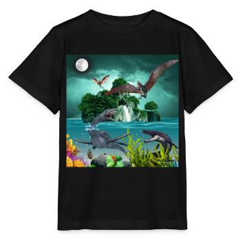 Underwater Dino - Stanley/Stella MINI CREATOR Kids’ T-Shirt - black - Front - Mikhail (115cm)