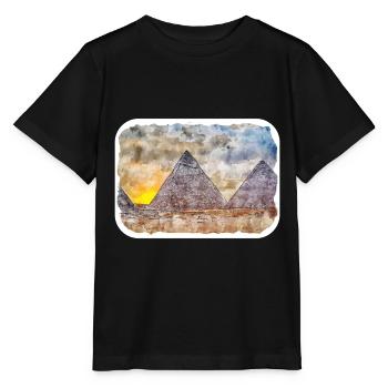 Cairo Egypt Watercolor Sketch Drawn Illustration - Stanley/Stella MINI CREATOR Kids’ T-Shirt - black - Front - Mikhail (115cm)
