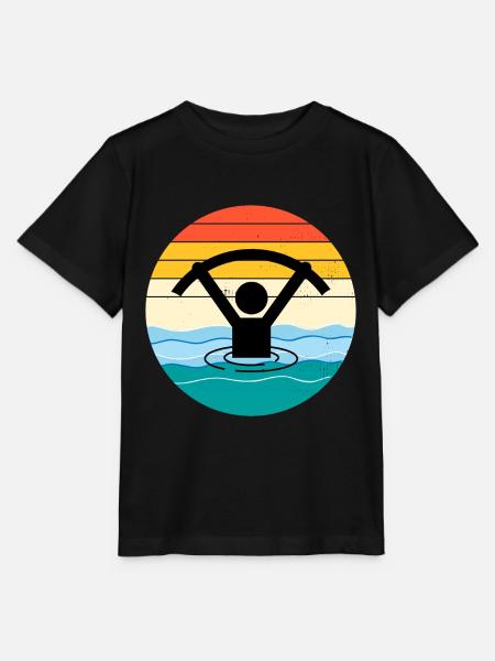 Wasser Aqua Aerobic Aquatic Fitness Vintage Retro - Stanley/Stella Kinder T-Shirt MINI CREATOR - Schwarz