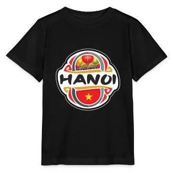 Hanoi Vietnam Flagge Abzeichen Reise Souvenir Stempel - Stanley/Stella Kinder T-Shirt MINI CREATOR  - Schwarz - Vorne - Mikhail (115cm)