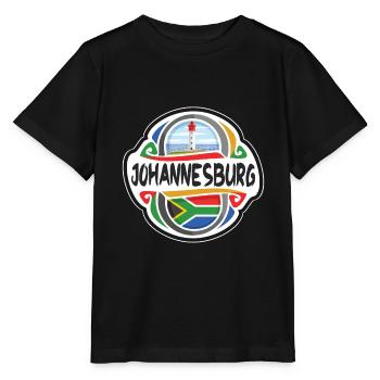 Johannesburg Südafrika Flagge Reise Souvenir Bad - Stanley/Stella Kinder T-Shirt MINI CREATOR  - Schwarz - Vorne - Mikhail (115cm)