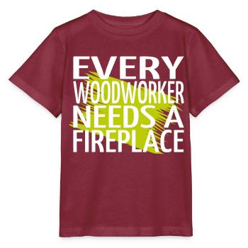 wood logging carpenter saw - Stanley/Stella Kinder T-Shirt MINI CREATOR  - Burgunderrot - Vorne - Kain (125cm)