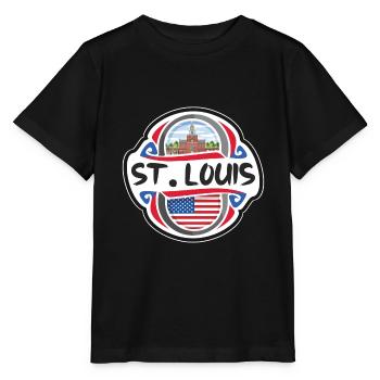 St. Louis USA United States Flag Travel Souvenir B - Stanley/Stella MINI CREATOR Kids’ T-Shirt - black - Front - Mikhail (115cm)
