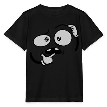 Hand gesture skeptical face - Stanley/Stella MINI CREATOR Kids’ T-Shirt - black - Front - Mikhail (115cm)