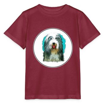 Beagle-Harrier Scent Hound Dog Sketch Illustration - Stanley/Stella MINI CREATOR Kids’ T-Shirt - burgundy - Front - Kain (125cm)