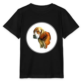 Beagle-Harrier Scent Hound Dog Sketch Illustration - Stanley/Stella MINI CREATOR Kids’ T-Shirt - black - Front - Mikhail (115cm)