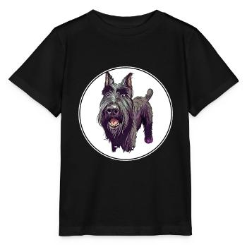 Mittelschnauze Standard Schnauzer Dog Illustration - Stanley/Stella MINI CREATOR Kids’ T-Shirt - black - Front - Mikhail (115cm)