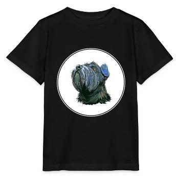 Mittelschnauze Standard Schnauzer Dog Illustration - Stanley/Stella MINI CREATOR Kids’ T-Shirt - black - Front - Mikhail (115cm)