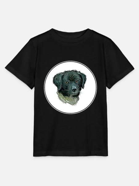 Wetterhoun Hund Aquarell Illustration - Stanley/Stella Kinder T-Shirt MINI CREATOR - Schwarz