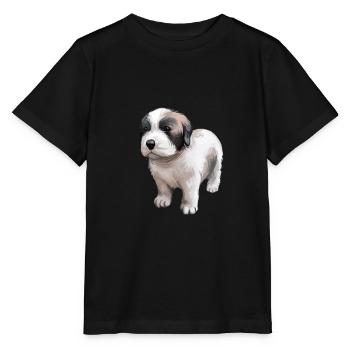 Moscow Watchdog Dog Watercolor Sketch Illustration - Stanley/Stella MINI CREATOR Kids’ T-Shirt - black - Front - Mikhail (115cm)