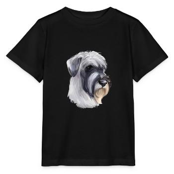 Mittelschnauze Standard Schnauzer Dog Illustration - Stanley/Stella MINI CREATOR Kids’ T-Shirt - black - Front - Mikhail (115cm)