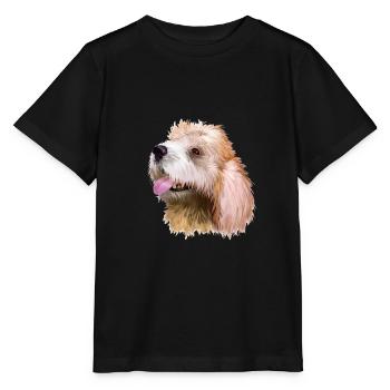 Briquet Griffon Vendeen Aquarelle pour chien Illustratio - T-shirt bio MINI CREATOR Stanley/Stella Enfant - noir - Devant - Mikhail (115cm)