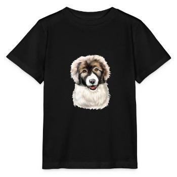 Berger des Carpates Chiot Chien Aquarelle Illustrat - T-shirt bio MINI CREATOR Stanley/Stella Enfant - noir - Devant - Mikhail (115cm)