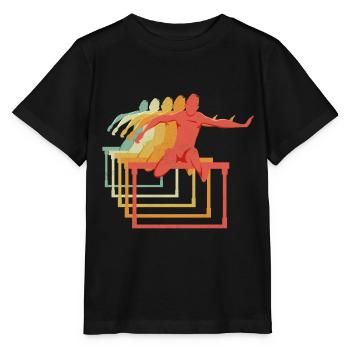 Hurdles Hurdling Hurdler Running Runner Athletes - Stanley/Stella MINI CREATOR Kids’ T-Shirt - black - Front - Mikhail (115cm)