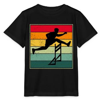 Hurdles Hurdling Hurdler Running Runner Athletes - Stanley/Stella MINI CREATOR Kids’ T-Shirt - black - Front - Mikhail (115cm)