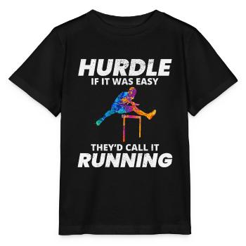 Hurdles Hurdling Hurdler Running Runner Athletes - Stanley/Stella MINI CREATOR Kids’ T-Shirt - black - Front - Mikhail (115cm)