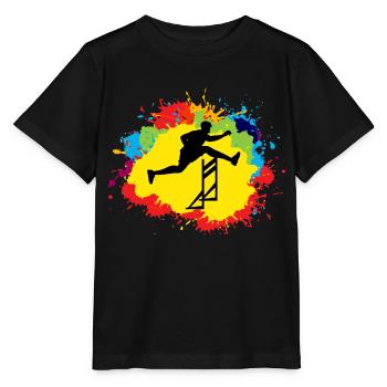Hurdles Hurdling Hurdler Running Runner Athletes - Stanley/Stella MINI CREATOR Kids’ T-Shirt - black - Front - Mikhail (115cm)