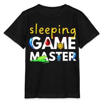 SLEEPING GAME MASTER DRAGONS ADVENTURES RPG - T-shirt bio MINI CREATOR Stanley/Stella Enfant - noir - Devant - Mikhail (115cm)
