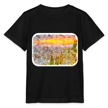 Grenade Espagne Aquarelle Esquisse Dessin Dessin - T-shirt bio MINI CREATOR Stanley/Stella Enfant - noir - Devant - Mikhail (115cm)
