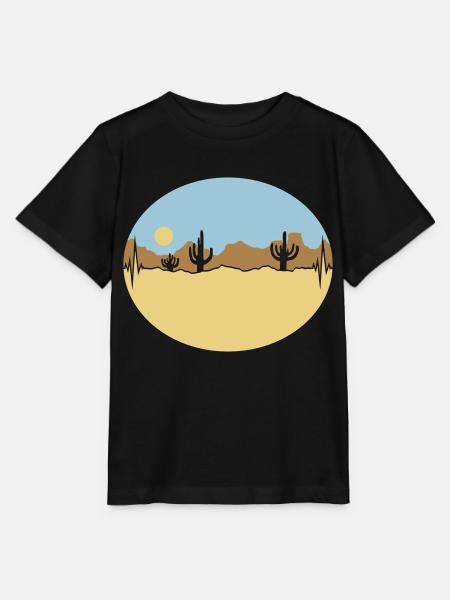 Frequenz Wüste Landschaft Silhouette - Stanley/Stella Kinder T-Shirt MINI CREATOR - Schwarz