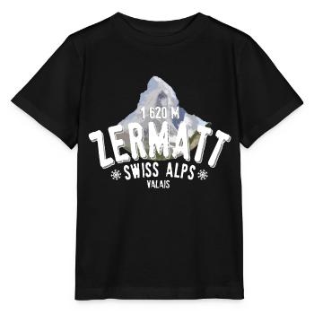 Zermatt Swiss Alps - T-shirt bio MINI CREATOR Stanley/Stella Enfant - noir - Devant - Mikhail (115cm)