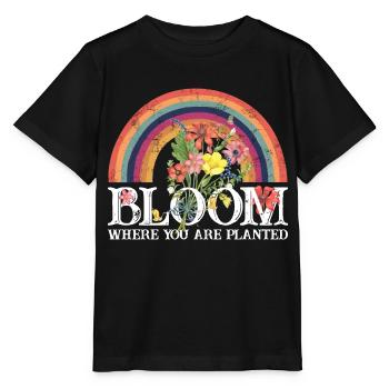 bloom where you are planted Rainbow Blooms - Stanley/Stella MINI CREATOR Kids’ T-Shirt - black - Front - Mikhail (115cm)