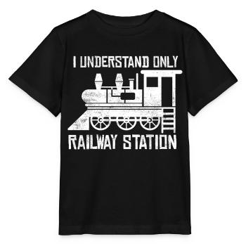 Only railway station! - Denglish sayings Denglish - Stanley/Stella MINI CREATOR Kids’ T-Shirt - black - Front - Mikhail (115cm)