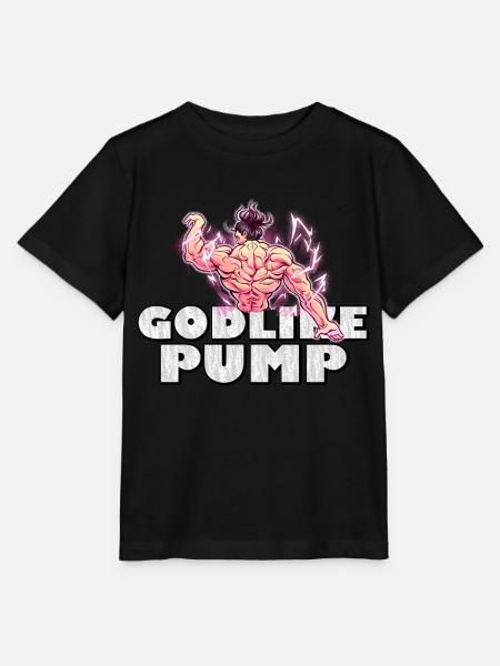 Godlike Pump | Anime Gym Motif for Fans - Stanley/Stella MINI CREATOR Kids’ T-Shirt - black