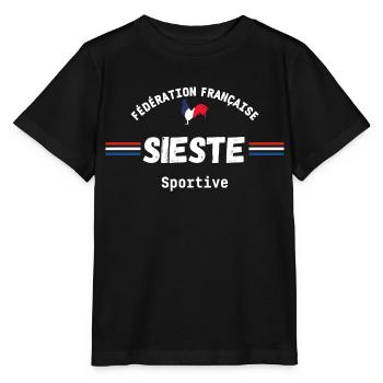 Fédération française de la sieste sportive - T-shirt bio MINI CREATOR Stanley/Stella Enfant - noir - Devant - Mikhail (115cm)