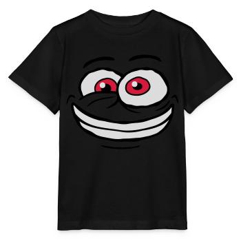 Crazy Comic Face Design - T-shirt bio MINI CREATOR Stanley/Stella Enfant - noir - Devant - Mikhail (115cm)