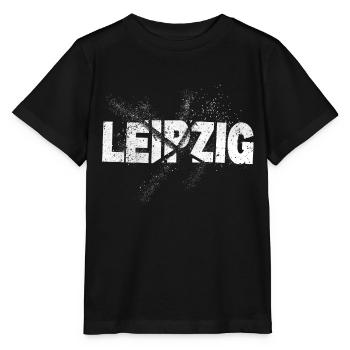 Leipzig Deutschland Stadt Schrift Grunge Splash - Stanley/Stella Kinder T-Shirt MINI CREATOR  - Schwarz - Vorne - Mikhail (115cm)