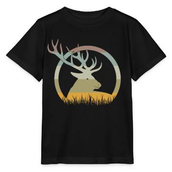 Cerf - T-shirt bio MINI CREATOR Stanley/Stella Enfant - noir - Devant - Mikhail (115cm)