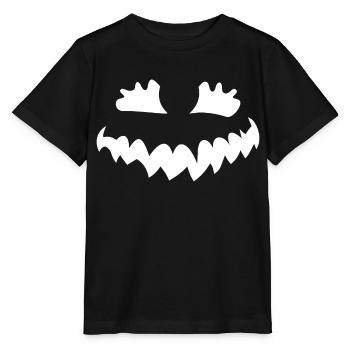 creepy pumpkin face for Halloween - Stanley/Stella MINI CREATOR Kids’ T-Shirt - black - Front - Mikhail (115cm)