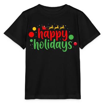 Happy holidays Weihnachten Xmas - Stanley/Stella Kinder T-Shirt MINI CREATOR  - Schwarz - Vorne - Mikhail (115cm)