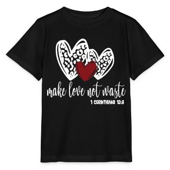 Make Love Not Waste - Stanley/Stella MINI CREATOR Kids’ T-Shirt - black - Front - Mikhail (115cm)