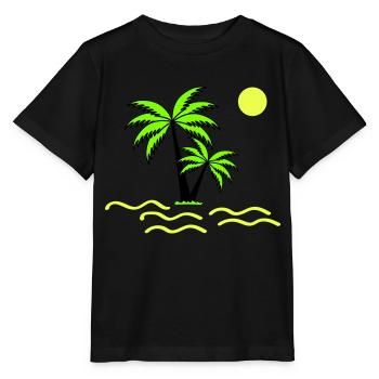 Palmiers - T-shirt bio MINI CREATOR Stanley/Stella Enfant - noir - Devant - Mikhail (115cm)