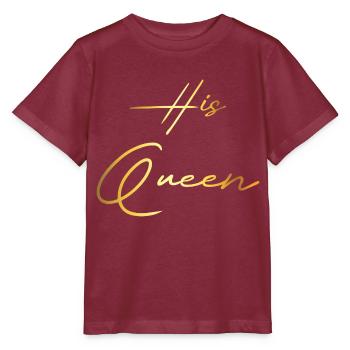 His Queen Her King Couple Gold - Stanley/Stella Kinder T-Shirt MINI CREATOR  - Burgunderrot - Vorne - Kain (125cm)