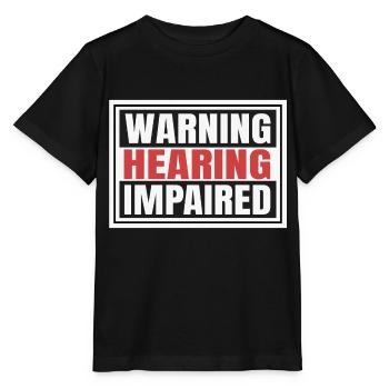 Mise en garde pour malentendants - T-shirt bio MINI CREATOR Stanley/Stella Enfant - noir - Devant - Mikhail (115cm)